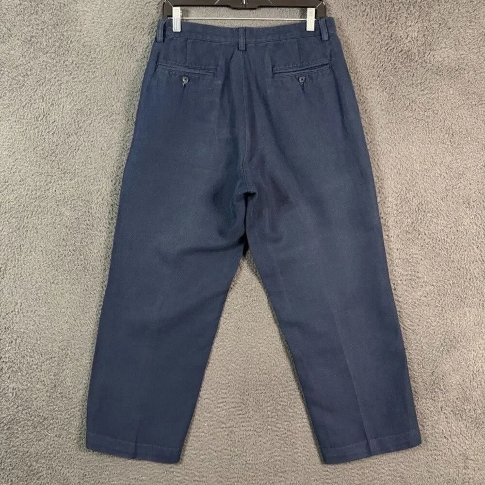 Vtg Polo Ralph Lauren Pants Mens 28x28 Blue Classic Fit Wide Leg Chino Made USA